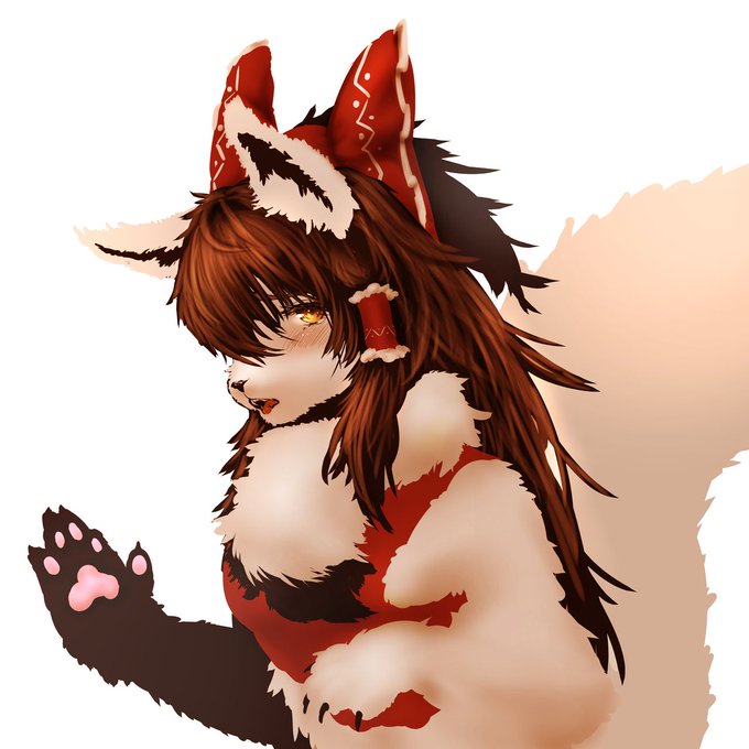 色塗ったケモ霊夢さん 