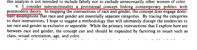 17/Kimberlee Crenshaw inented intersectionality in her essay "Mapping the Margins." In that essay she says intersectionality was created to link politics and Postmodern theory. Intersectionality is a Trojan horse for Postmodernism And the Southern Baptist Convention adopted it