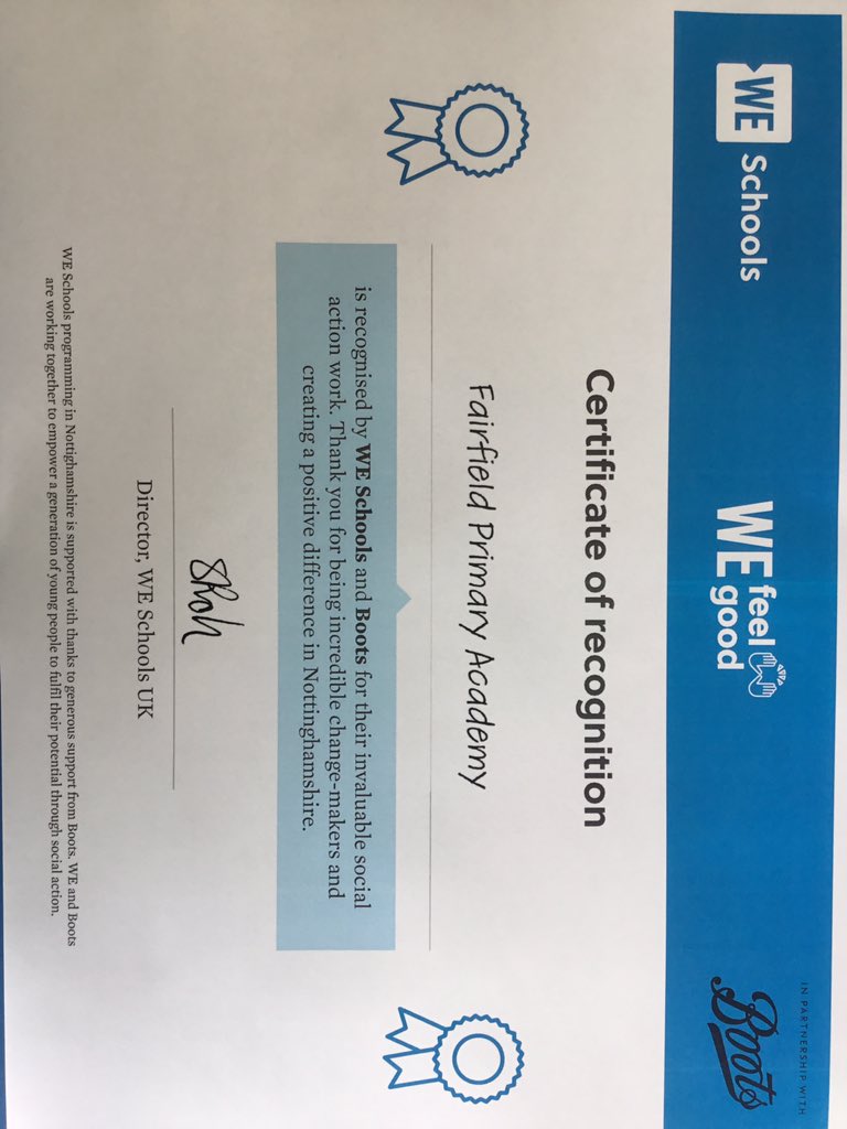 fairfieldnotts's tweet photo. Very proud of the Fairfield family today as we achieve our certificate of recognition from @WEMovement and @BootsUK for the invaluable social action work which took place during the year to support the homeless charity @Framework_HA #shinelikeastar #reverseadvent #bigsleepin https://t.co/hJbIx40gnQ