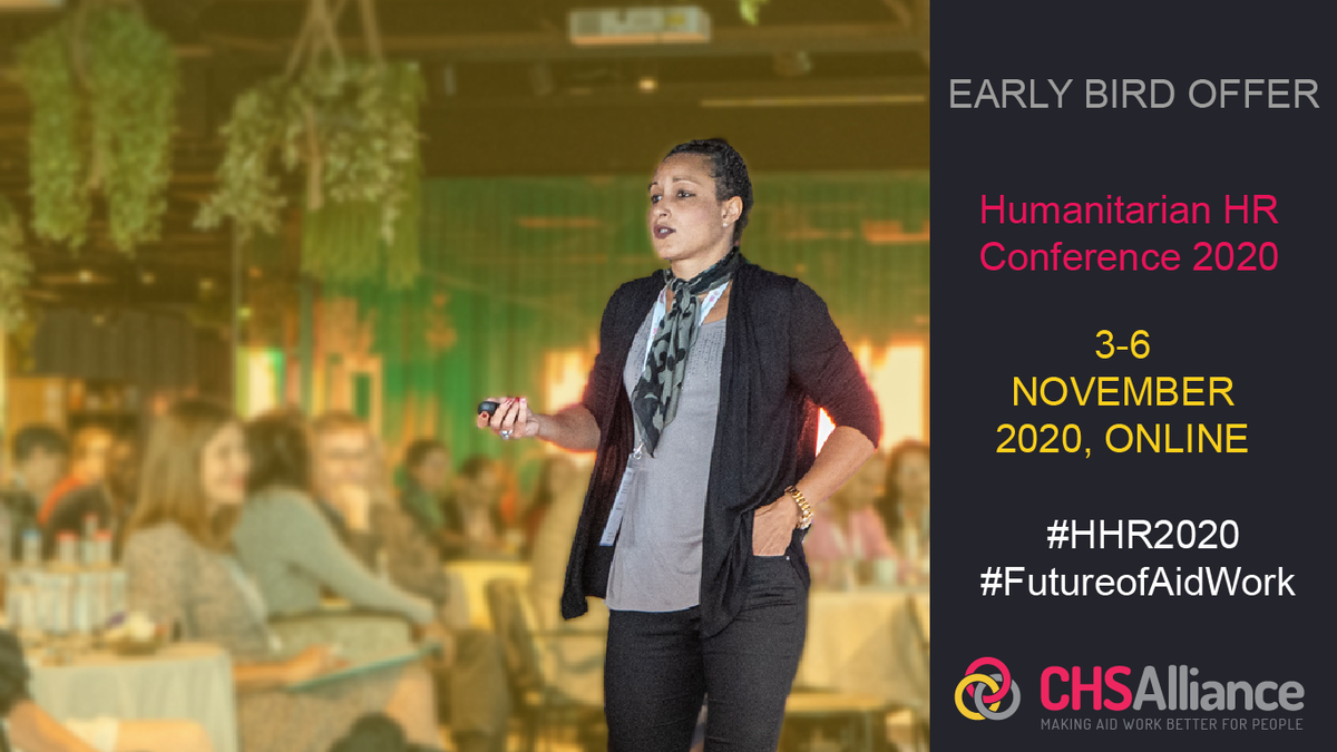 CHS_Alliance's tweet photo. Work in #humanitarian #HR? 

Join us online in Nov to learn, share &amp; discuss strengthening organisational #resilience by managing uncertainty.

+ run a session on redesigning the future of aid work post #COVID__19

Register by 31 July for an EB discount!

https://t.co/NSVgu7Gmml https://t.co/SCBwxmjtvG