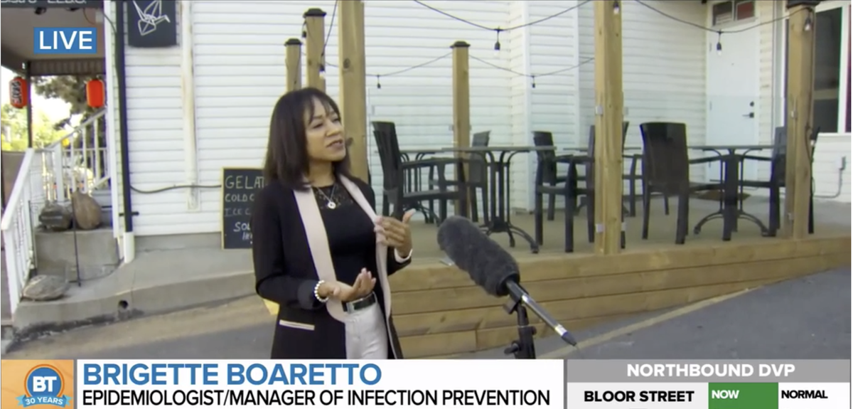 southlakehlth's tweet photo. This morning Brigette Boaretto, Infection and Prevention Control (#IPAC) Manager at Southlake shared tips on how to safely use public restrooms during the pandemic on @BTtoronto. Watch here: https://t.co/o18ZMB7etq https://t.co/GLVTAl1Ir8