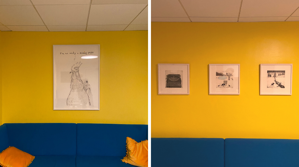 ImperialCharity's tweet photo. Nestled in #StMarysHospitalβs paediatric staff room are new works by Scottish print maker #FionaWatson and Danish artist #AndersMorgenthaler!
The recently renovated room allows @Imperialpeople the space to relax - and the new artworks fit in perfectly. β¨
#FeelGoodFriday https://t.co/eMZ9ZKUZPh