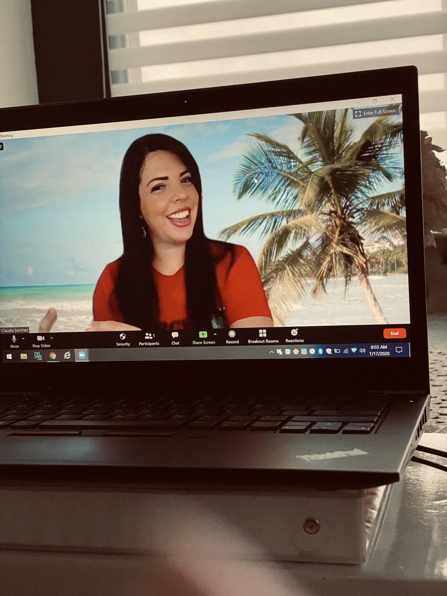 ClaudiaSalhuana's tweet photo. #SynergyMDCPS2020 day 3 is a bit rainy so I’m bringing the blue skies & palm trees!!! Zoom in & enjoy today’s development & don’t forget to participate in our “Synergy Experience!” @SynergyMDCPS #VirtuallyUnstoppable #BrewRoom https://t.co/JL2P9yfE74