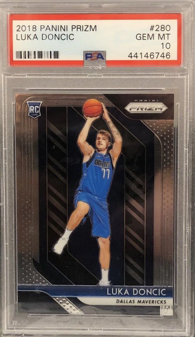JCards247's tweet photo. #LukaDoncic #Luka #LukaRookie #LukaRookieCard #LukaRC #PaniniPrizm #RookieCard #LukaPSA10 #PSA10 #JustCards247 https://t.co/BS1IdlIBV3