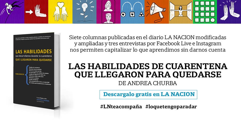 LANACION's tweet photo. La autora @andreachurba pone a disposición de los lectores su nuevo libro, que reúne sus columnas publicadas en LA NACIÓN sobre las habilidades que desarrollamos en la cuarentena y que llegaron para quedarse 📚

Podés descargarlo acá 👉 https://t.co/csNGrFDEyx https://t.co/fNYZqWMt4f