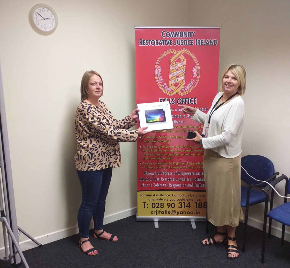 bytesproject's tweet photo. It's been quiet at Bytes HQ this week, but we were thrilled to see tablets from our #TechShed project continue to be distributed.
Here's one going to @CRJIcentral's Fall Road hub in a socially distanced hand over!
@bitcni @AllstateNI @belfastcc https://t.co/jo55UXniW2