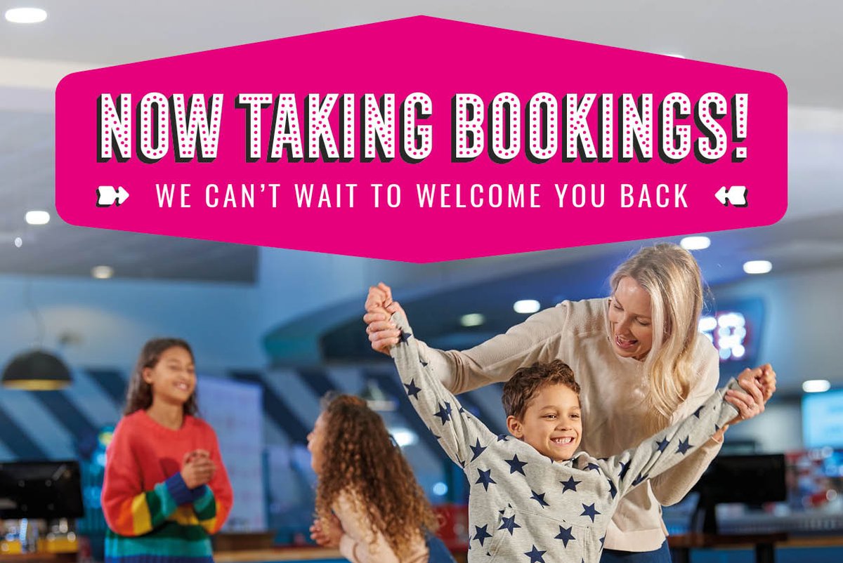 HollywoodBowlUK's tweet photo. We’re delighted with today’s announcement that our English bowling centres can re-open from 1st August and you can book online NOW for these centres. We look forward to welcoming you back and info on how you can Have Fun and Play Safe can be found here: https://t.co/0OZq1OwVZI https://t.co/kRdLZzOSwD