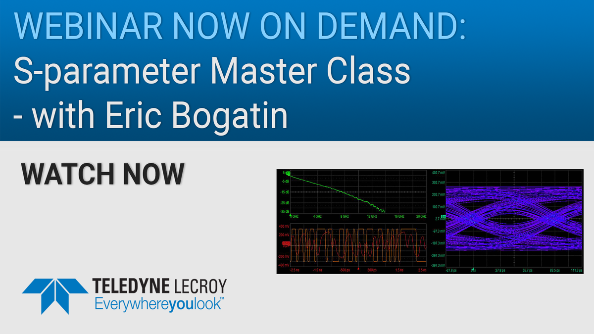 TeledyneLecroy's tweet photo. Yesterday's Master class on S-parameters with Eric Bogatin is now available on demand! Watch now - watch anytime 24/7: https://t.co/KOIFQ1UXhj #teledynelecroy #webinar #signalintegrity #vna #sparameter #tdr #highspeed https://t.co/60gdhBowiJ