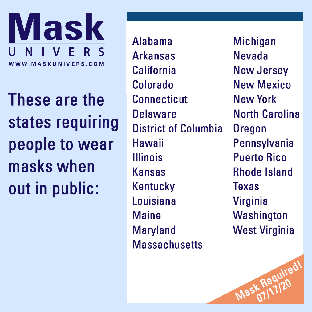 PharmacyBiomed's tweet photo. States requiring masks. https://t.co/Lk6X7ABhMe