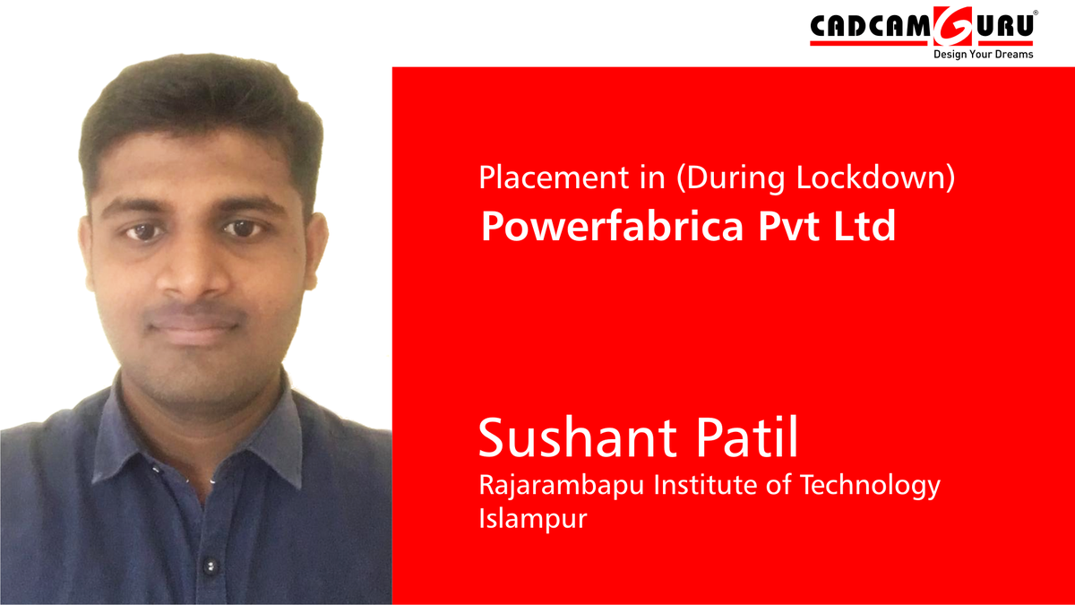 CADCAMGURU's tweet photo. Cadcamguru Solutions Pvt. Ltd. student Sushant Patil (BE/BTech) from Rajarambapu Institute of Technology, Islampur got placed (During Lockdown) in Powerfabrica Pvt Ltd.
Congratulations and best wishes from the CADCAMGURU family 👍 https://t.co/ez4bTnsMJQ