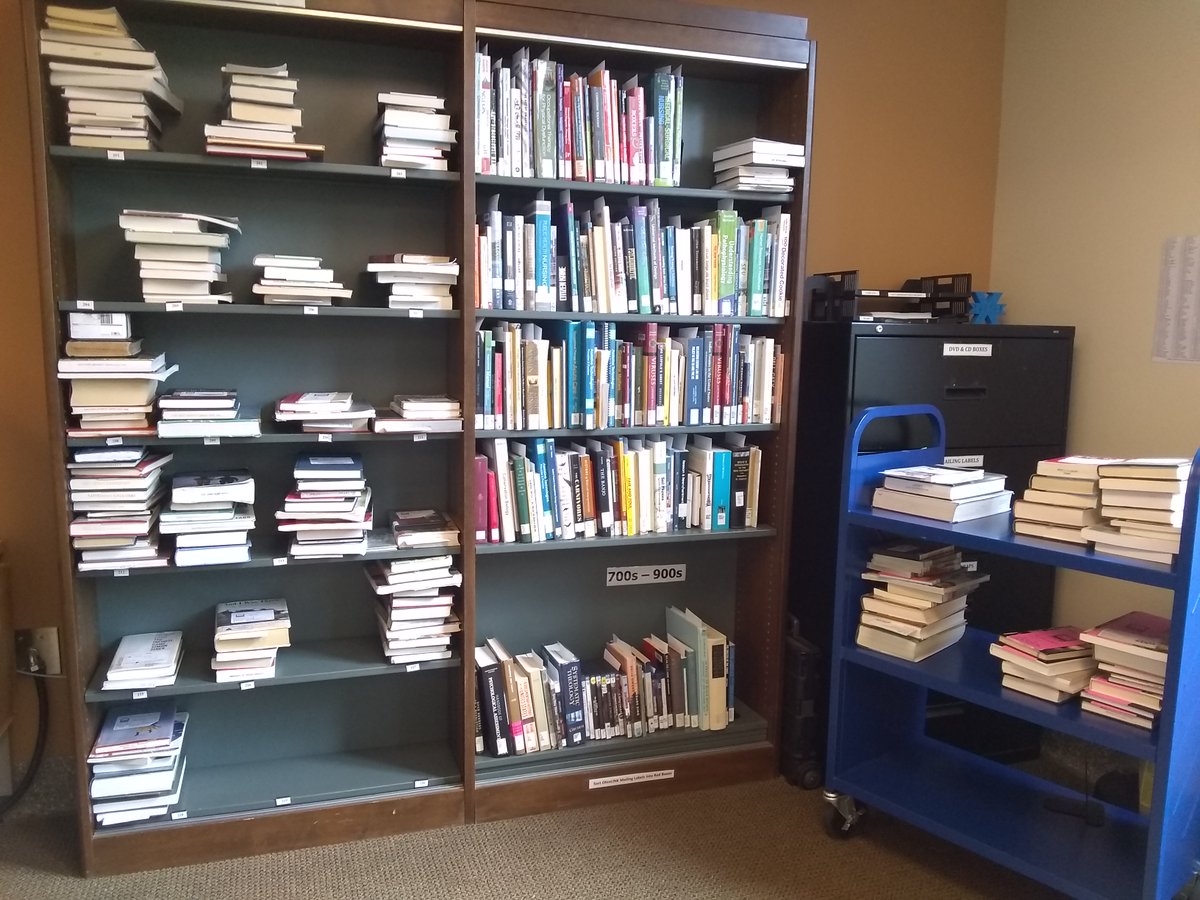 Xavier_Library's tweet photo. Processing those @OhioLINK returns from quarantine! #XULibFunFriday #XULibSummer https://t.co/vVDep8jVhN
