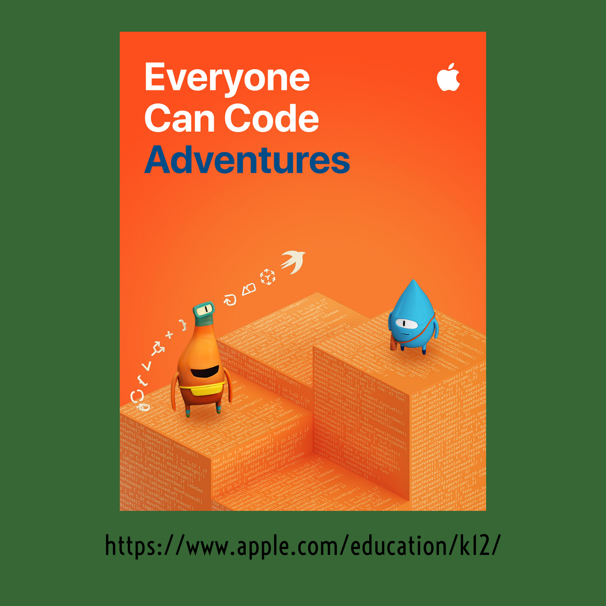 Apple offers a variety of courses on drawing/art, music, coding, photography and more! Take a look at the link in this image and start learning valuable skills!