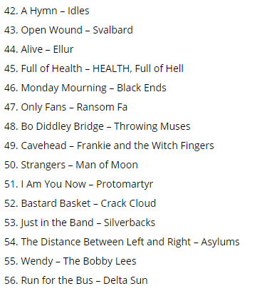 BryMisery's tweet photo. Last of the new additions today
@idlesband
@Svalbardband
@ellurrrrr
#FULLOFHEALTH
@EndsBlack
@RansomFA
@throwingmuses
@frankieandthew1
@Man__of__Moon
@protomartyrband
#CrackCloud
@silverbacksFOUR
@Asylumsband
@thebobbylees
@DeltaSunUK
https://t.co/VuRCPqHLBW https://t.co/vNN1kWipt7