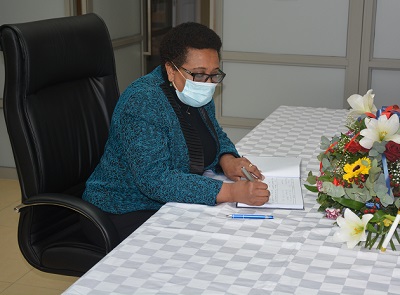 H. E <a href="/DrTaxs/">Dr. Stergomena Lawrence Tax</a> today paid courtesy call to High Commission of Namibia in Gaborone, Botswana to convey her condolences to the family, People and Government for the passing on of Defense Attaché Col. Werner M. Kaukungwa. May His Soul Rest in Peace <a href="/BWGovernment/">Botswana Government</a> <a href="/namibia_mfa/">Namibia Foreign Ministry</a> <a href="/sardcnet/">Southern African Research and Documentation Centre</a>