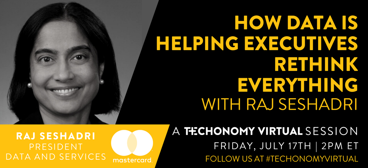 MastercardNews's tweet photo. Today, join Raj Seshadri, President Data &amp; Services, for a look into how Mastercard delivers benefits to its customers while keeping privacy and security its highest priorities @techonomy #TechonomyVirtual
https://t.co/sRaiFnmRfE https://t.co/Gm2mrT79VL