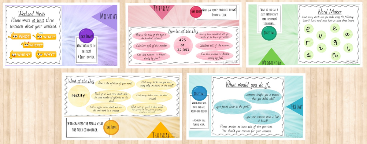 MissHedges_'s tweet image. My three sets of morning tasks templates are complete! 😀Now all I need to do each week is pick my set and then quickly edit the questions and joke. Easy!

#Buncee #BunceeAmbassador #BunceeChat