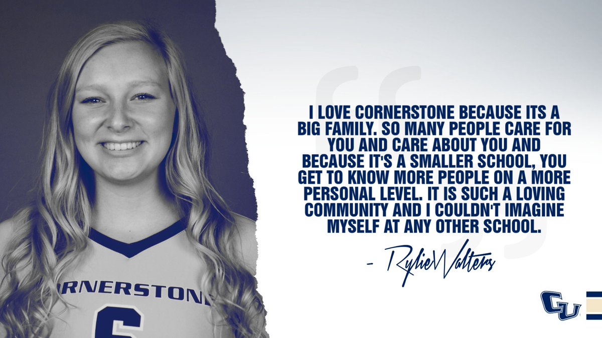 CornerstoneVB's tweet photo. We are wrapping up our spotlight on the #𝗙𝗔𝗠𝗜𝗟𝗬 atmosphere that makes CU Volleyball so special. See what Rylie Walters and @olivia_keelean have to say. #TogetherweSOAR 🦅🏐 https://t.co/CJFoZCnr5s