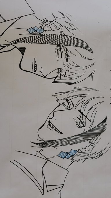 びっくりするほどデジタルが描けないから今日描いてたアナログ見て     学校用で時間指定あったからあんまり複雑な描き込みはできなかったけど 