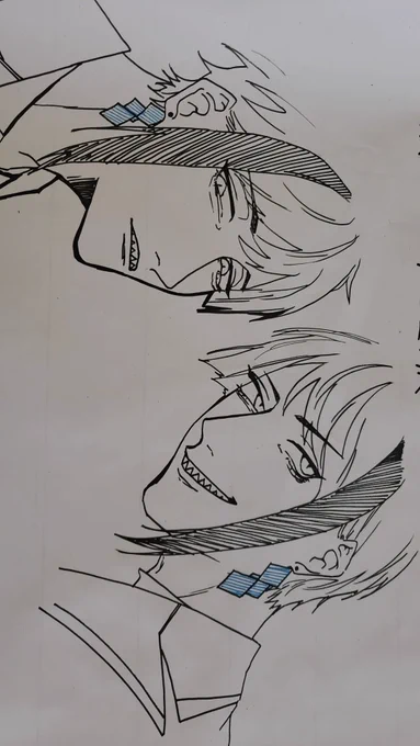 びっくりするほどデジタルが描けないから今日描いてたアナログ見て     学校用で時間指定あったからあんまり複雑な描き込みはできなかったけど 