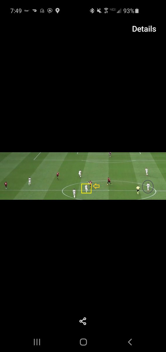 We can see how Forrest and Taylor are tracking back and McGregor is a step more advanced than Brown as the Nice player sends a diagonal pass to the left channel.