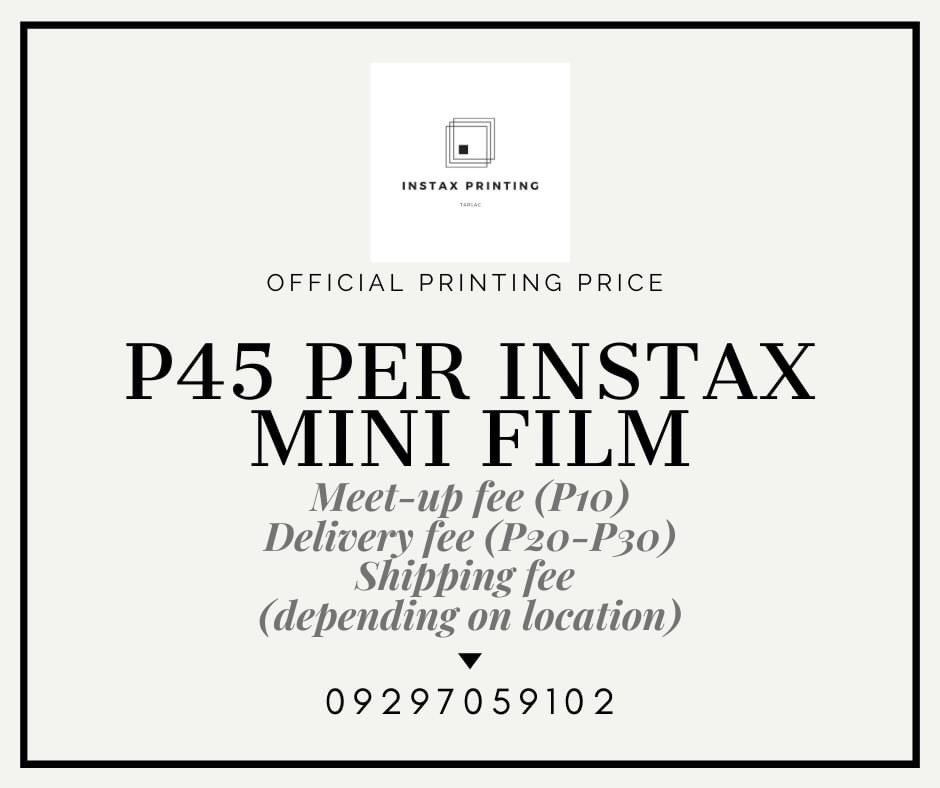 PhSchoolwork's tweet photo. ‼️OFFICIAL INSTAX PRINTING PRICE‼️
Meet-up areas: Waltermart Paniqui | St. Rose Catholic Church
Delivery areas: Paniqui | Gerona | Moncada
Shipping Areas: Beyond Paniqui, Gerona and Moncada Tarlac 

LET US PRINT MEMORIES TOGETHER 🤍
Message us here or contact us at 09297059102! https://t.co/UceUbhEMJh