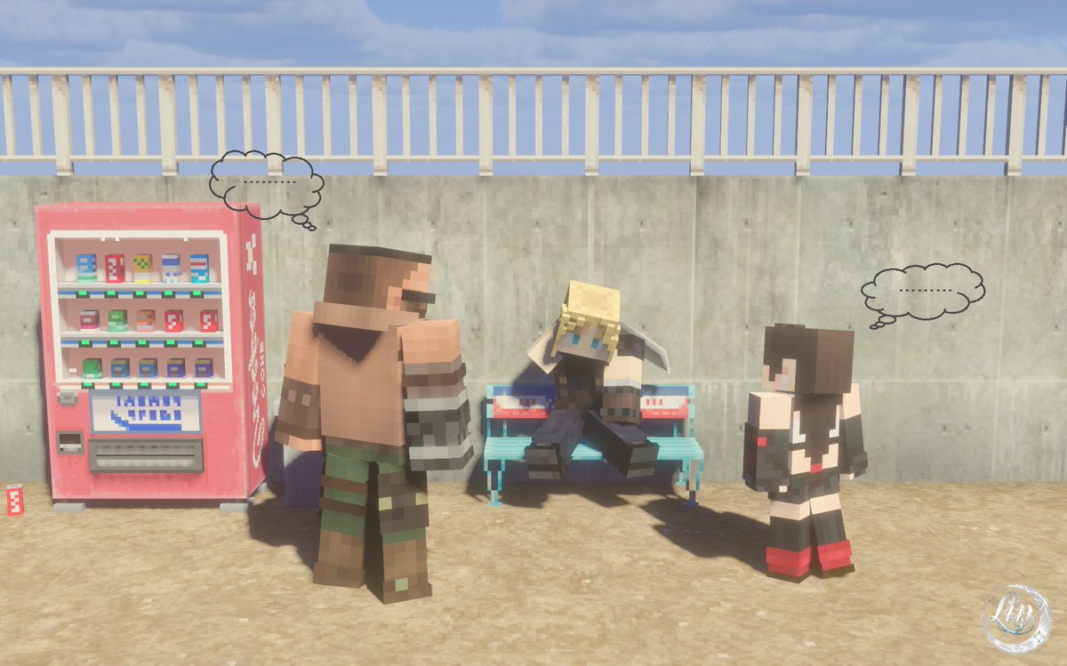 lin_meteon's tweet photo. ベンチで回復するとき、「なんで皆で座らないの!?」て思ったよねｗ😅

#マイクラティ https://t.co/aB4yWBBAXV
