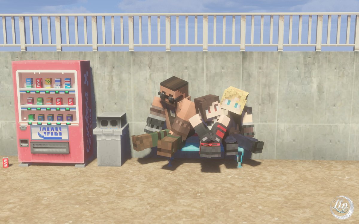 lin_meteon's tweet photo. ベンチで回復するとき、「なんで皆で座らないの!?」て思ったよねｗ😅

#マイクラティ https://t.co/aB4yWBBAXV
