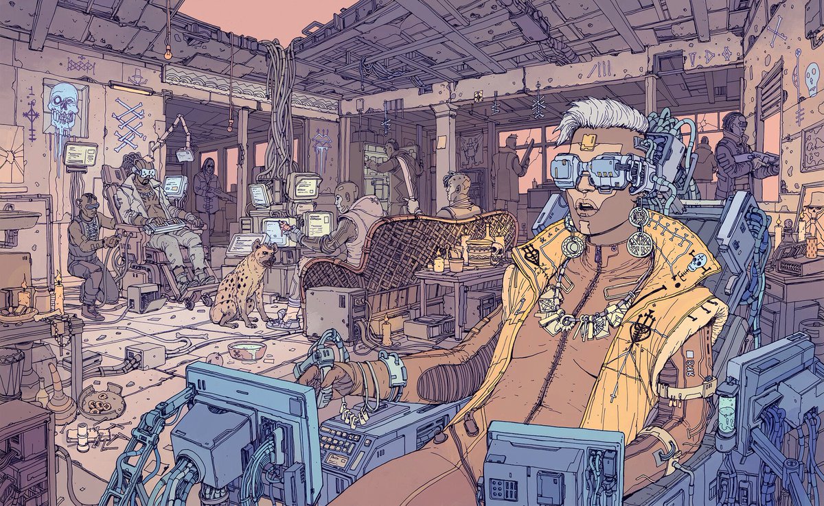 VideoArtGame's tweet photo. The #Art of #Cyberpunk2077 🤖🎨

"Gangs of Night City"

Artist: @B378Unit https://t.co/w7NLHieNGq