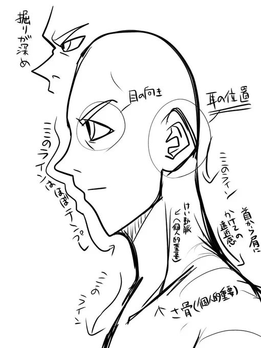 りょぷとん風に横顔のイラストを描きたい人はこのポイント通りに描いたらもうりょぷとん風の人の横顔イラストが完成します。もうマスターです。要するに私のイラストは大して難しくないんですよ。 