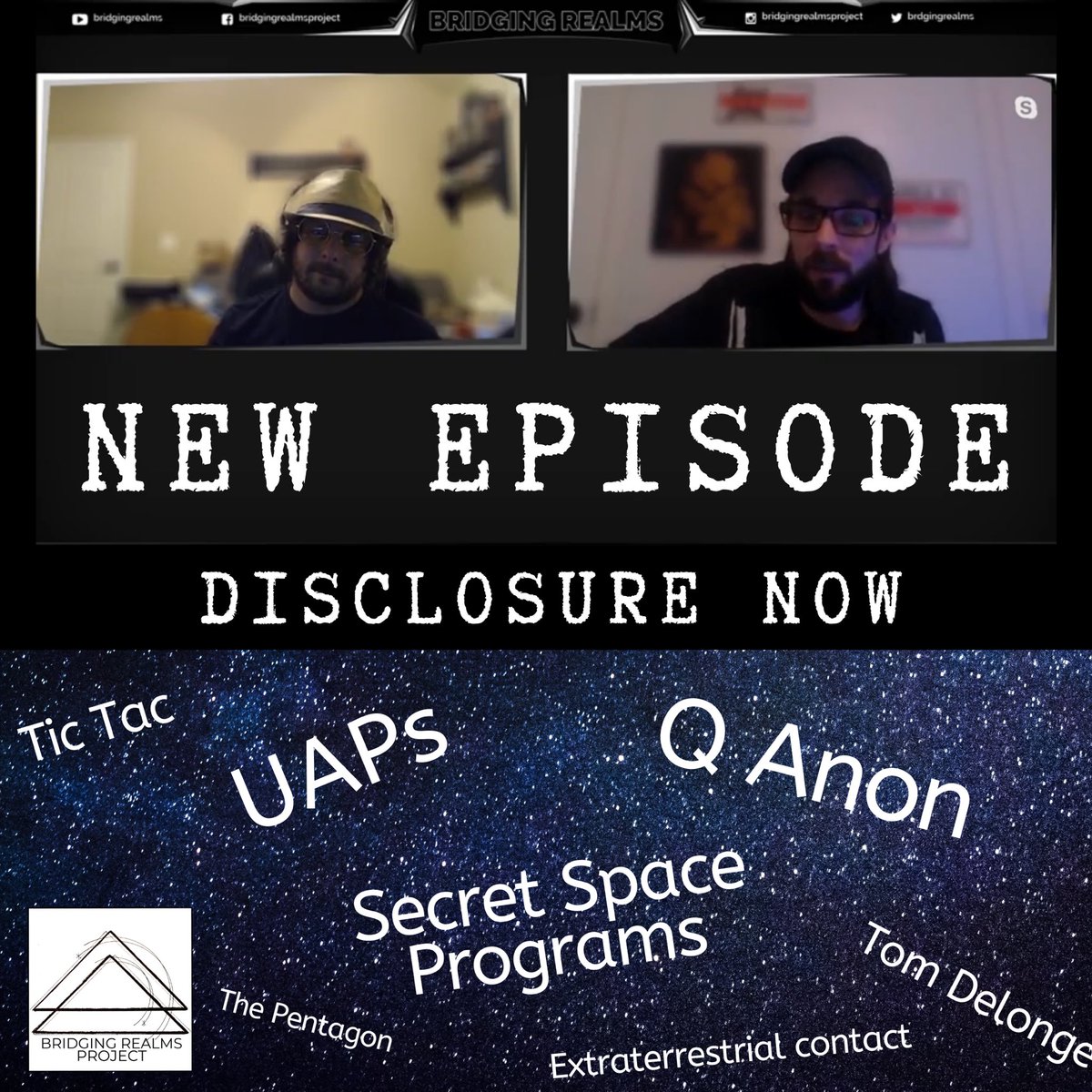 BridgingRealms's tweet photo. NEW EPSIODE - Is the time for ET &amp; UFO disclosure NOW?? The Bridging Realms team investigates the rise of UFOs in the news right now &amp; what it means for our future - LISTEN NOW https://t.co/0QcQse8fRK