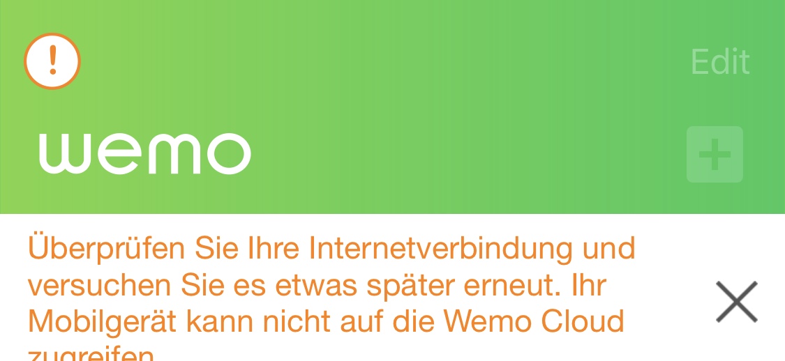 blade_l's tweet photo. @WEMOcares can‘t access my switch. Rebooted everything. Error says no access to wemo cloud. Worked fine 4 days ago. https://t.co/jk1vuzOJLC