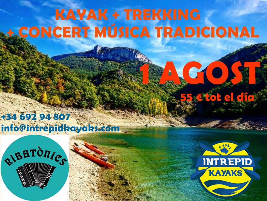 ribatonics's tweet photo. Dissabte 1 d’agost us proposem una activitat refrescant i musical amb Intrepid Kayaks Mont-Rebei! 🎶💦
#ribatonics #altaribagorça #turismeelpontdesuert #pontdesuert #pirineus #pirineos https://t.co/GRcOsM2sLe