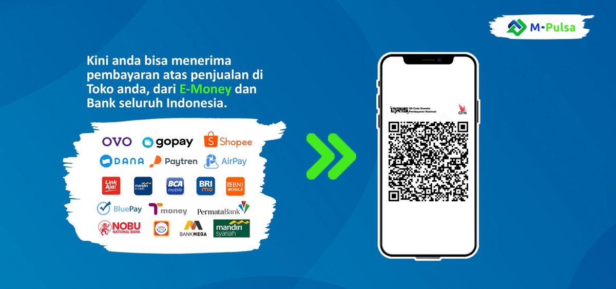 MPulsa2's tweet photo. Revolusioner saatnya Bisnismu Naik kelas bersama M-Pulsa.

Updgrade toko mu sekarang dengan menggunakan aplikasi Mpulsa agar dapat menerima pembayaran dari E-money dan Bank Seluruh Indonesia.

Download aplikasi MPulsa di Google Playstore dan Appstore seakarang! https://t.co/AOWjtGEI5x