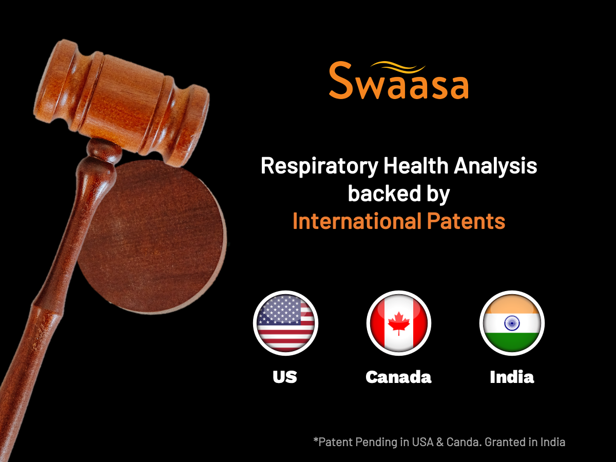 Swaasa AI’s respiratory health analysis is backed by strong underlying international patents in India, US and Canada.

#respiratory #health #tech #patents