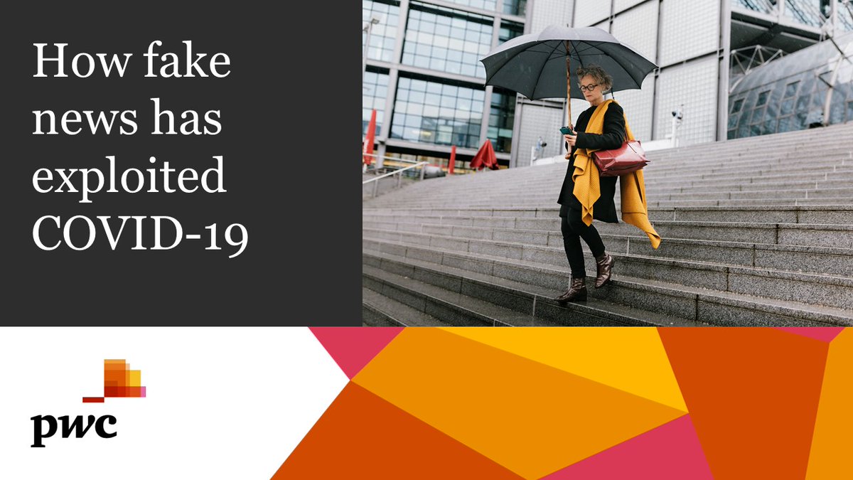 JanePink79's tweet photo. How has #FakeNews exploited #COVID19? With rising misinformation on the internet, @PwC_UK’s threat intelligence team explore how fake news might impact your business. Read the latest article: https://t.co/iYbSNrf6qz #CyberSecurity https://t.co/rqOGgjR3tU