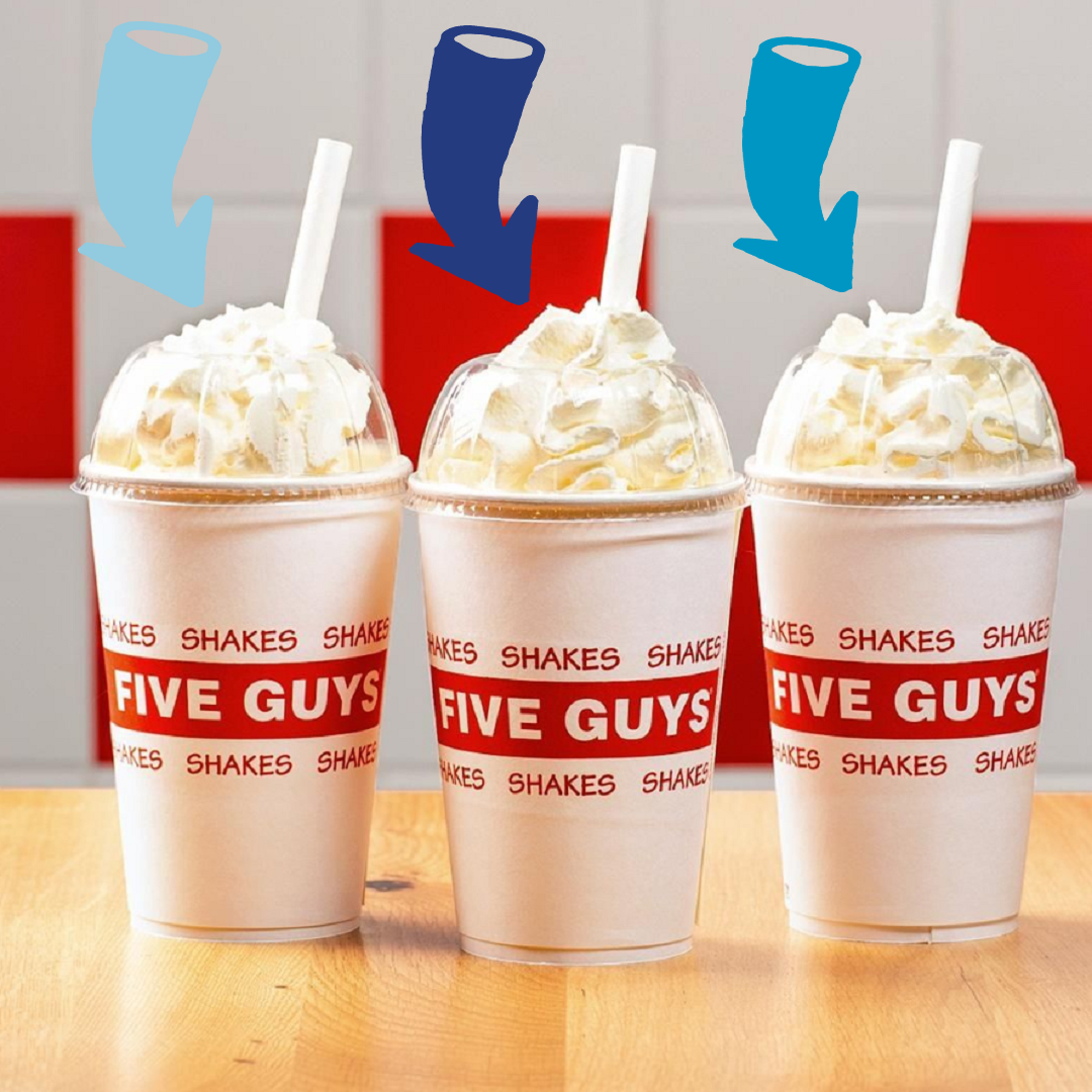 mymerryhill's tweet photo. Five Guys have just launched 3 new dessert- flavoured shakes including Banoffee Pie, Strawberry Cheesecake and Millionaire Shortbread and you can order yours in-store now or by click and collect. 🥤 https://t.co/E0aqJbIBVU https://t.co/yLZqNYRwkY