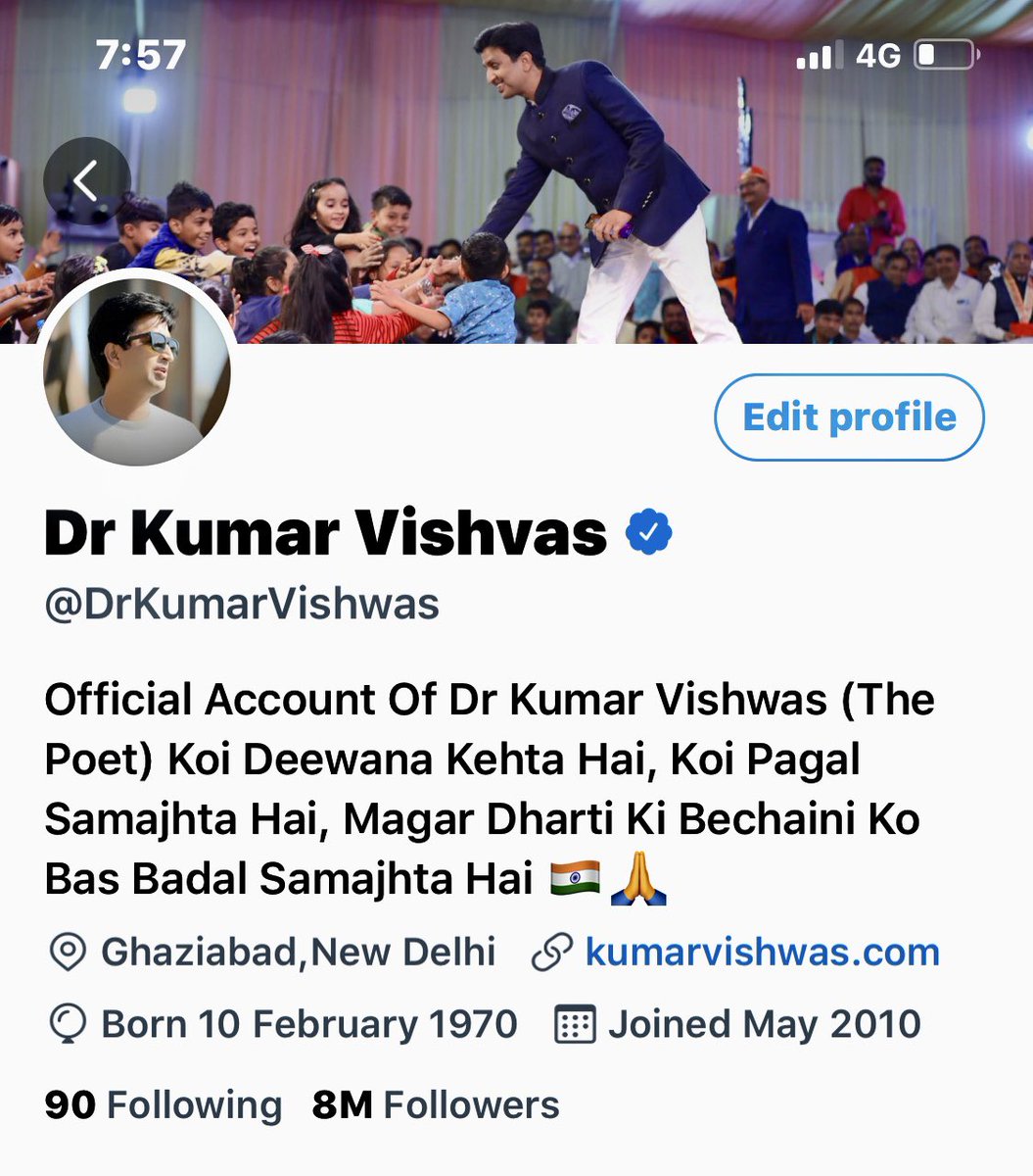 DrKumarVishwas's tweet photo. इन 8 मिलियन मुहब्बतों का असंख्य मिलियन आभार ❤️🙏
Infinite Million thanks for this 8 Million Love ❤️🙏 https://t.co/TUKjnts34t