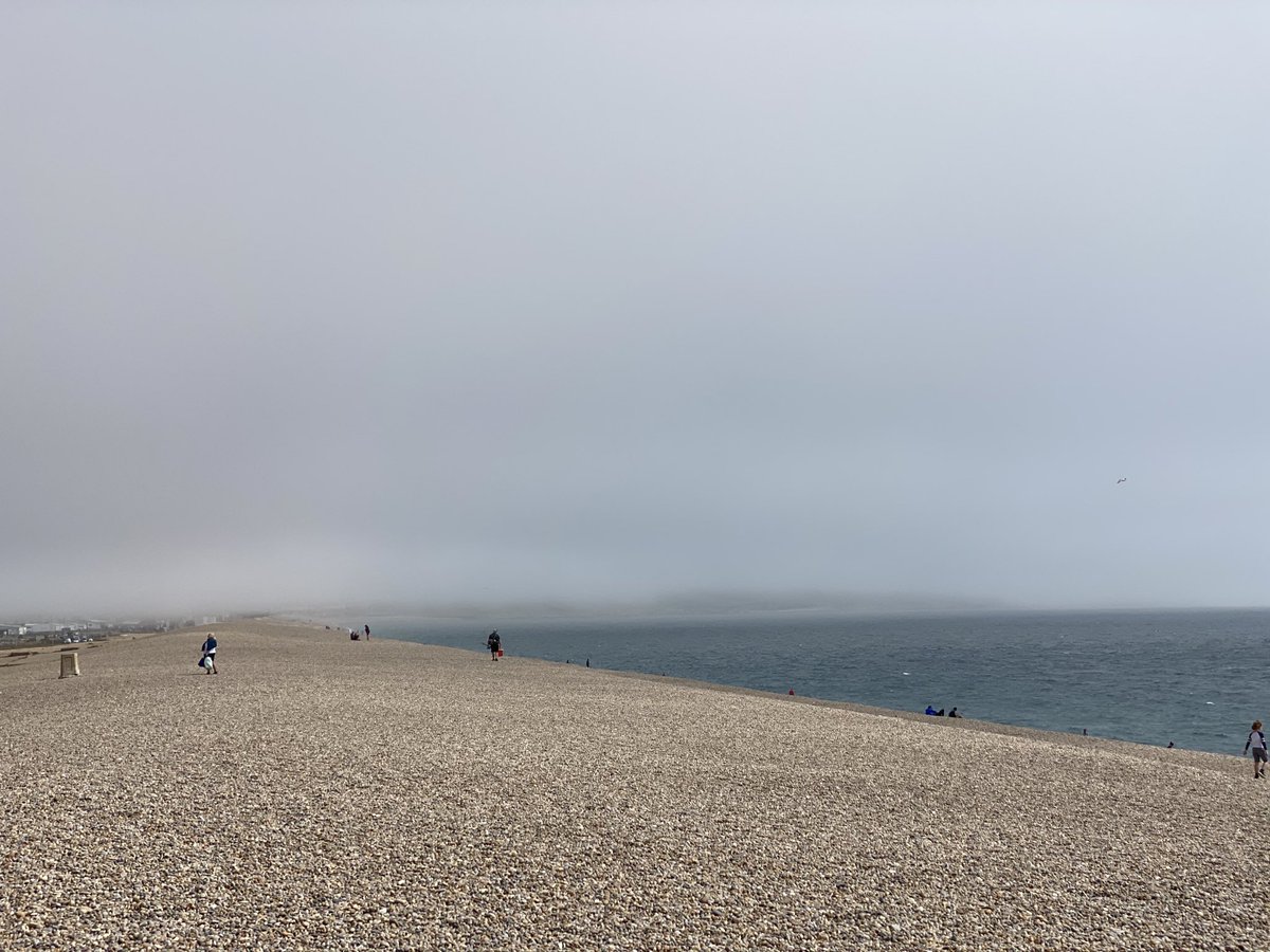 mkativusmith's tweet photo. Sea mist and sunshine at Chesil Beach today. An ever changing vista  #dwtwey #dorsetwt #dwtmarine https://t.co/IMp5wv9soy
