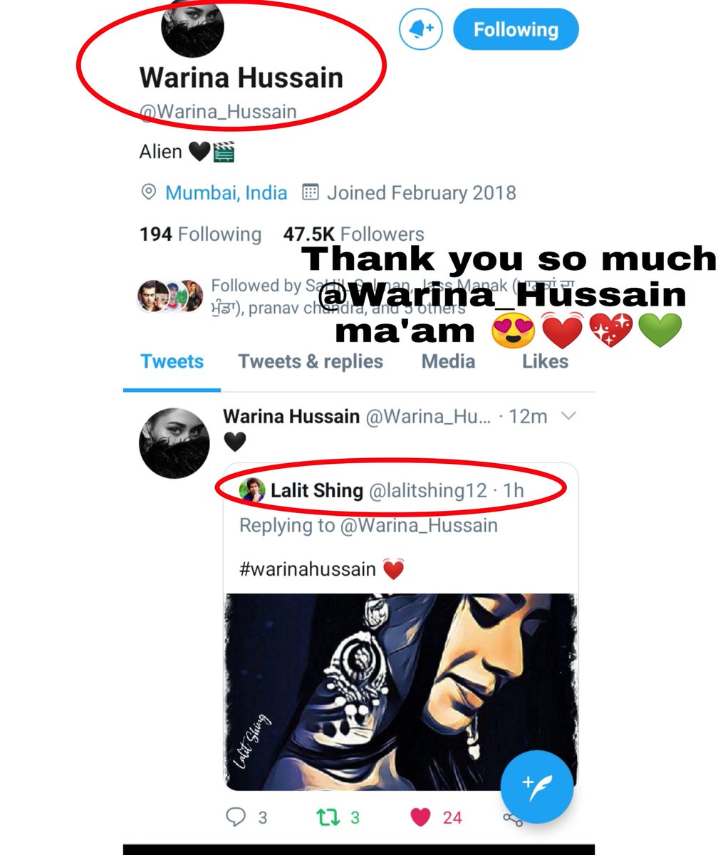 AdityaKashyapT's tweet photo. "#loveyatri" movie and
" #SheMoveItLike (badshah)" song beautiful actress " #warinahussain " replied to my edit ๐๐๐๐.
Thank you so much @Warina_Hussain ma'am ๐๐โฃ๏ธ๐๐ https://t.co/N6xOrgVshb