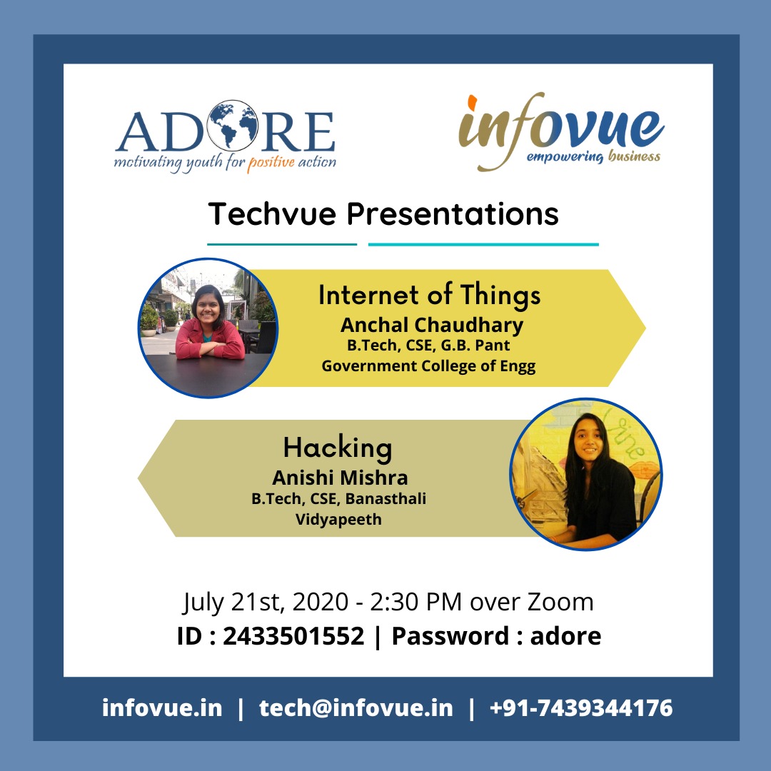 infovueinc's tweet photo. We are looking forward for your active participation for this wonderful session.

For joining, Please signup in the link given below,
https://t.co/gjuyH9zwwf

Date : 21st July 2020 | Time : 2.30 PM (IST)
Zoom ID : 2433501552 | Password : adore https://t.co/UNIg3LOSo2