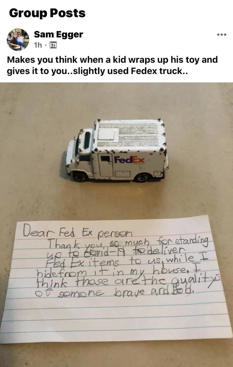 Charles2Ruth's tweet photo. @fedex wanted to share this hopefully someone could reach out to this courier and contact this little boy . https://t.co/1ekdbFFZ98