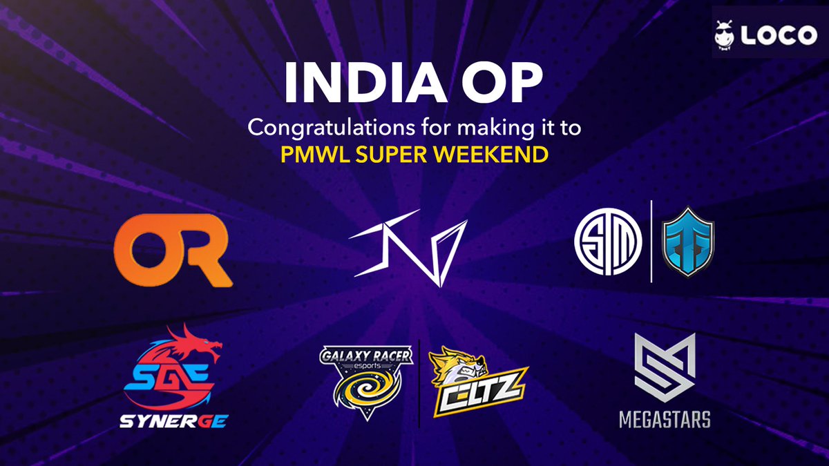 GetLocoNow's tweet photo. Congratulations guys! 
Amazing performances by our Indian teams in PMWL, you make us proud! 

Bring the title home! 🏆❤️
#PMWL #PUBG 
#OrangeRockEsports #TeamIND #TsmEntity #TeamCeltz #SynerGE #Megastaresports https://t.co/qxJFs9Ee04