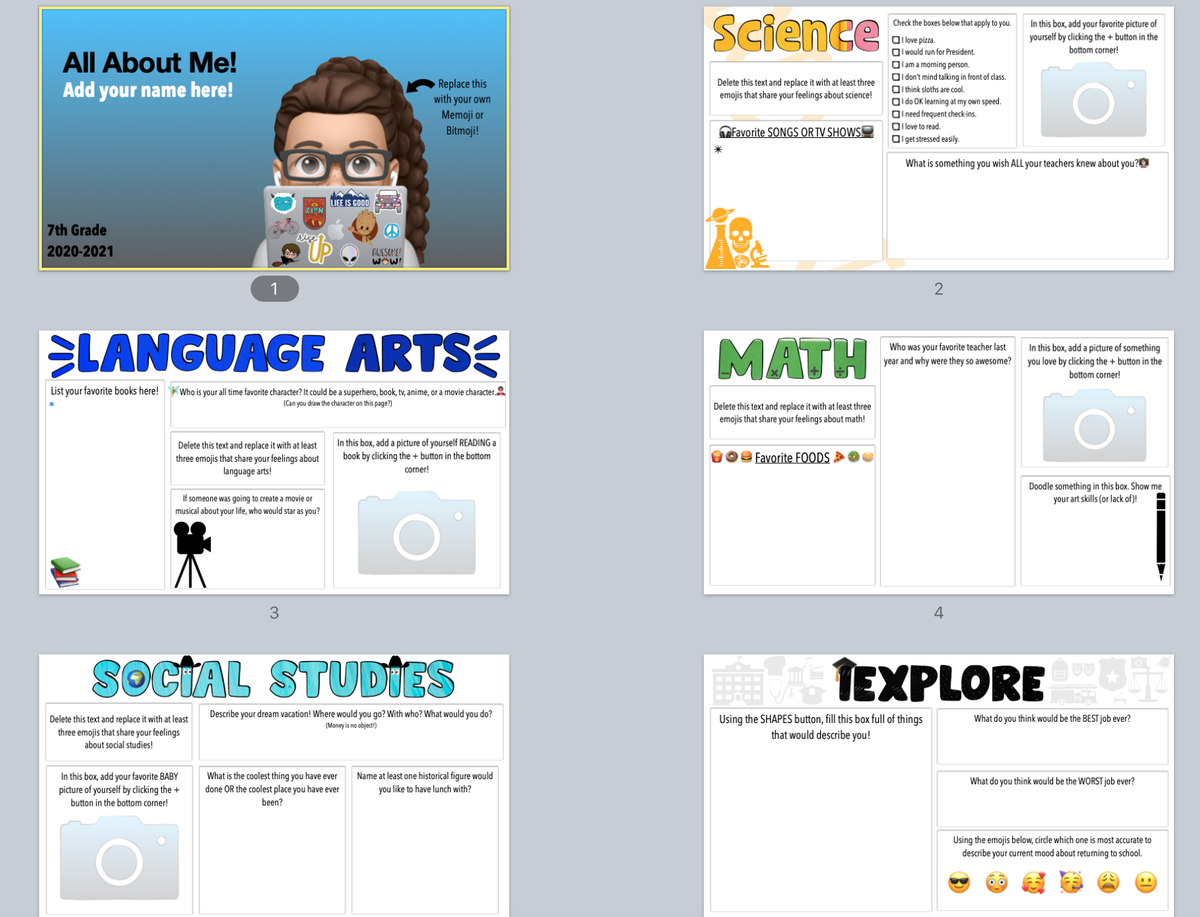 jdeinhammer's tweet photo. Since many of us are going to have a virtual first day of school, curious about how everyone has designed ways to get to know your kids.  What are you going to do -- I need more ideas! https://t.co/vjJI02MQ0C https://t.co/BN1kNkrnCA
