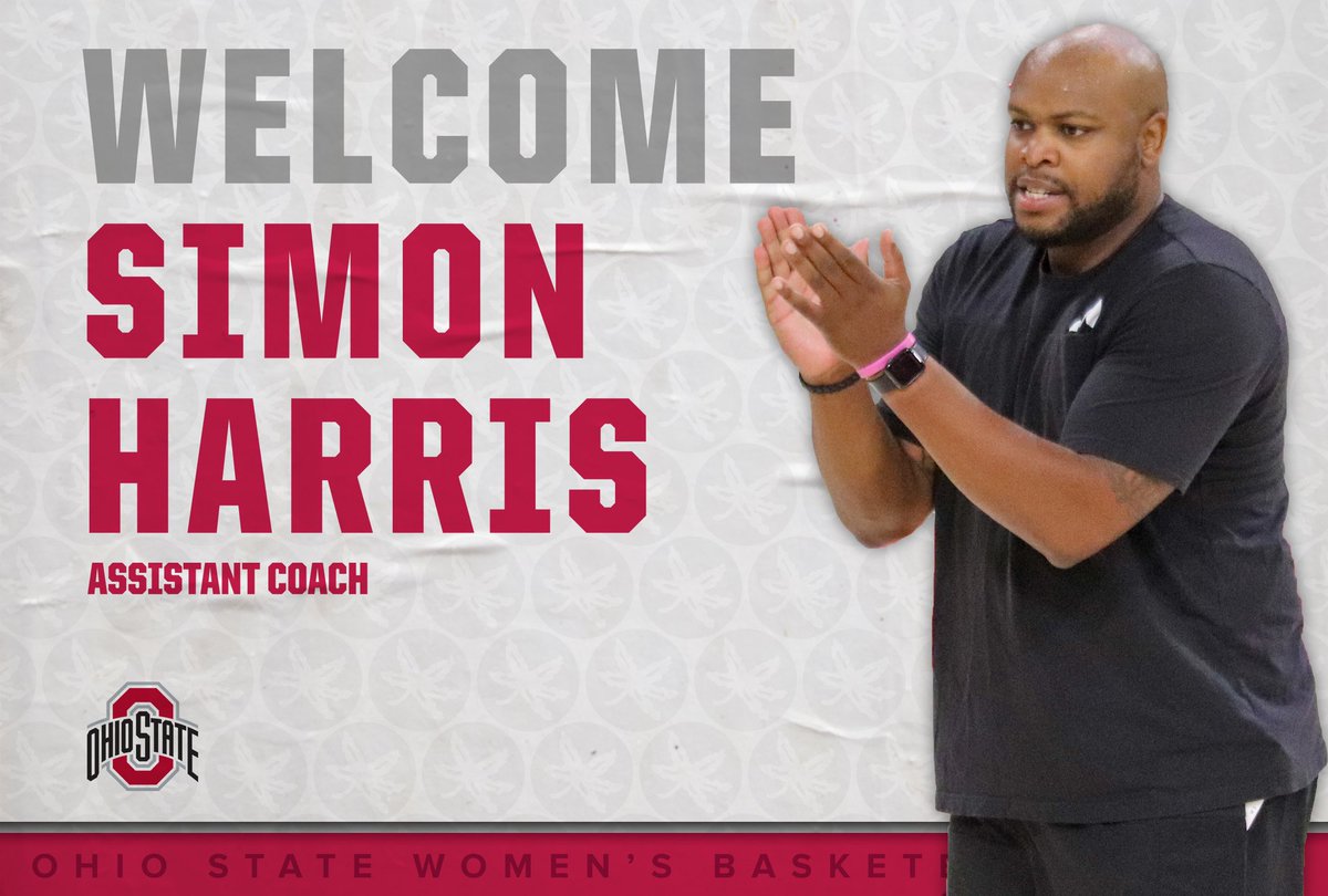 OhioStateWBB's tweet photo. A big welcome to our new assistant coach Simon Harris 
MORE: https://t.co/GB4WKrCHlL
#GoBuckeyes https://t.co/JcuQKFutLV
