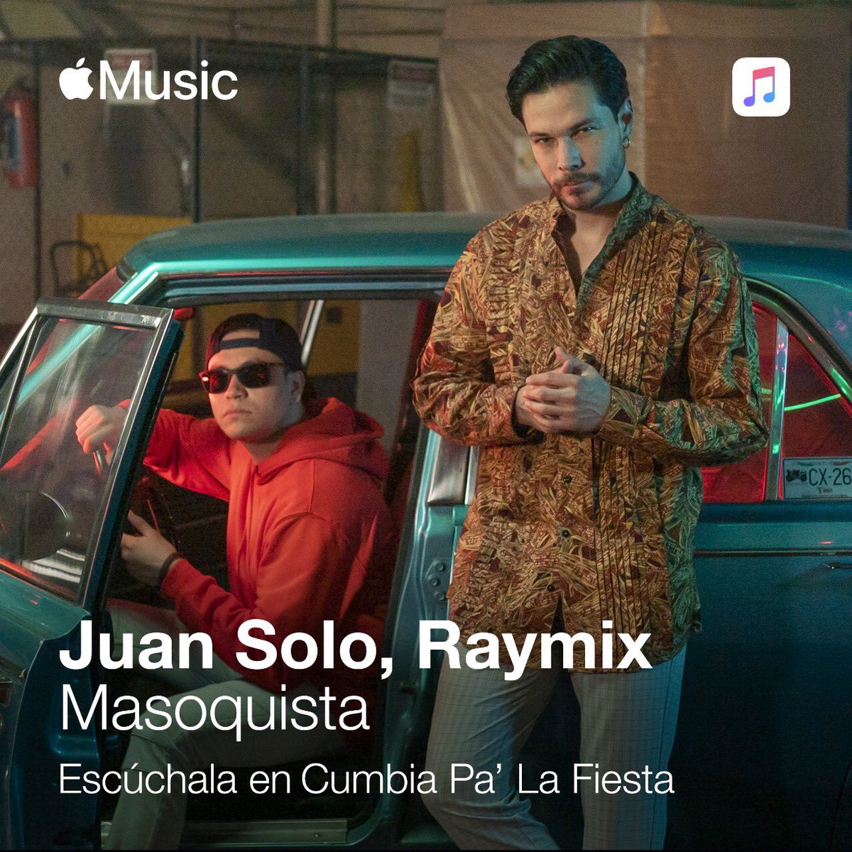 ¿Escuchas mi música en <a href="/AppleMusicES/">Apple Music en Español</a>? Encuentra "Masoquista" junto a <a href="/raymixmusic/">Raymix</a> en el playlist Cumbia pa' la fiesta... 🔥