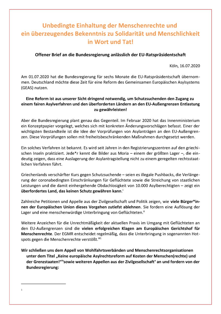 SeebrueckeK's tweet photo. Im offenen Brief fordern wir @die_regierung auf, die Ratspräsidentschaft zu nutzen, um allen Schutzsuchenden  Zugang zu einem fairen Asylverfahren zu ermöglichen und die Lager an den EU-Außengrenzen aufzulösen. https://t.co/DBrPLLEpYt