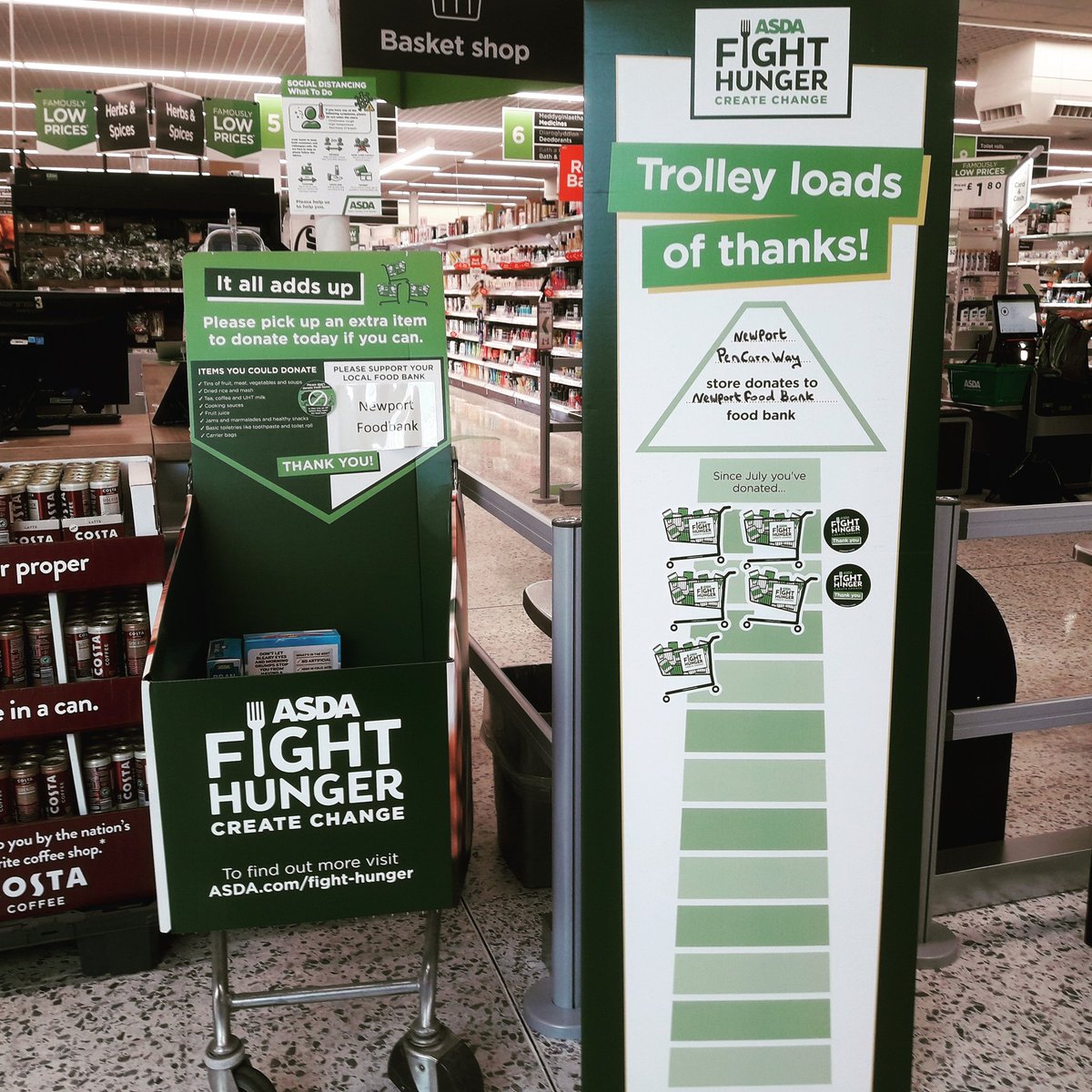asdanewport's tweet photo. @asdanewport @FoodBankNewport we have a trolley by customer Service desk.  If anyone wishes to donate.  Looking for Tinned meats,  rice, noodles,  small jars of Coffee, Tinned Tuna. And also Toiletries. @community https://t.co/w6jE7fei8Z