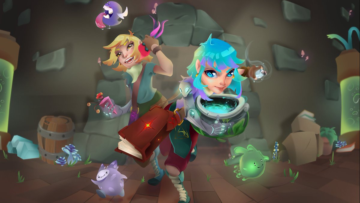 potsand_potions's tweet photo. Hoy presentamos Pots and Potions a nuestros compañeros y tutores. Muchos meses de trabajo y aún más orgullo de lo que hemos conseguido e ilusión por lo que está por venir 🧙‍♂️ Gracias a los que nos habéis acompañado y a los que vais a seguir a nuestro lado ⚗️ se vienen sorpresas 🤓 https://t.co/dVNFz79Na6