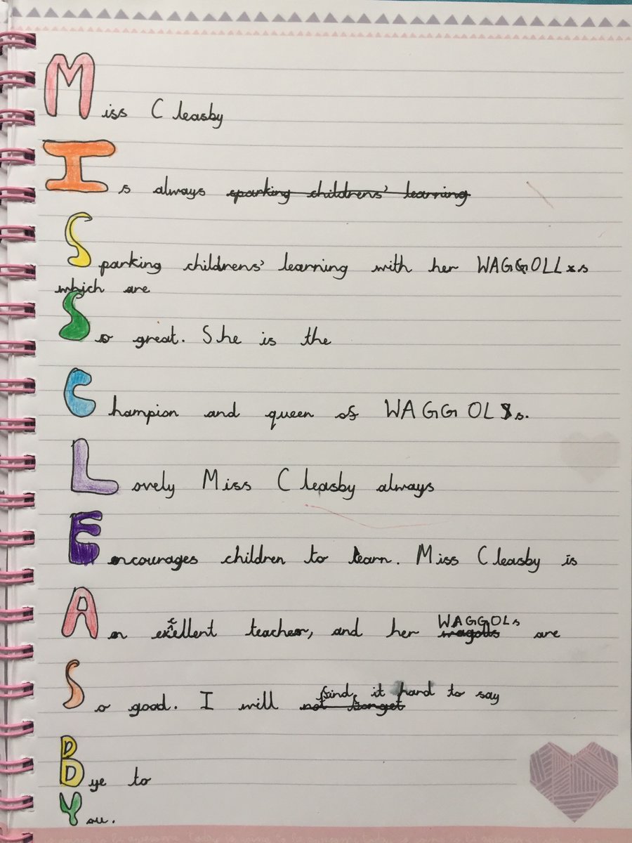 dranwarsaima's tweet photo. Last few poems for year3 English team for this term. Riyan enjoyed a lot being taught by all of you.📚✍️🌈❤️ Have a lovely summer break.
#LearnWithOak
@LukePrimary 
@missl_cleasby 
#ONAY3ENG 
@OakNational 
@MrC_Phillips https://t.co/nuWGa2xr9a