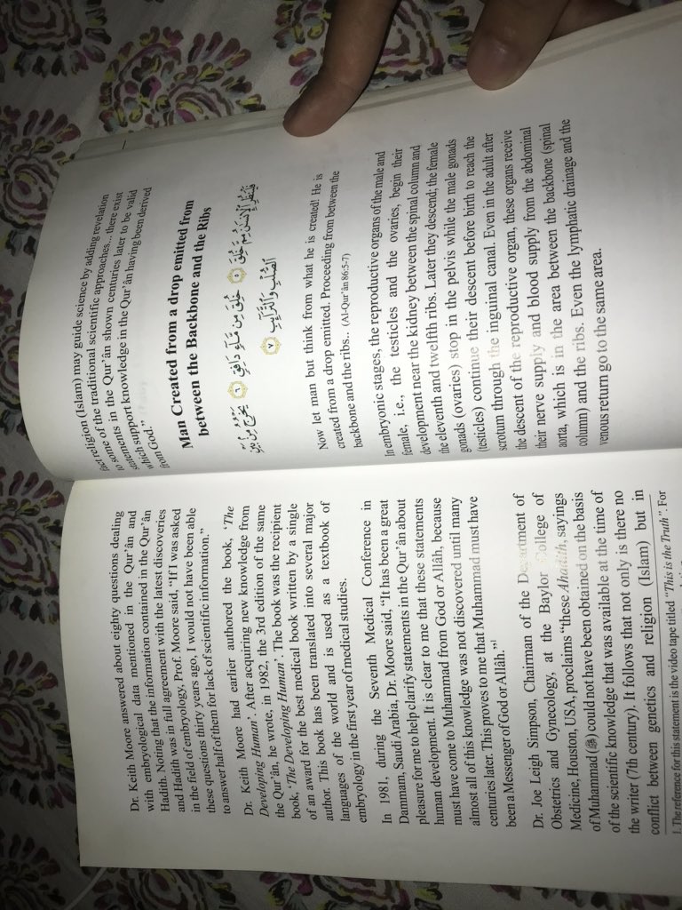 Remember this verse was revealed 1400 years ago which supports the Big Bang theory. The whole universe was initially one big mass (primary nebula) followed by a Big Bang which resulted in formation of galaxies. The microbiology of fetus was very widely explained in the Quran